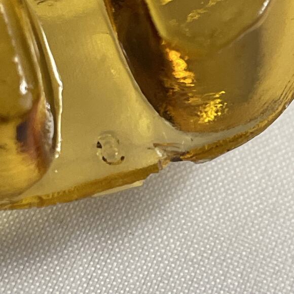 Vintage Yellow Amber Glass Ashtray‎ Square Retro Cigarette 3.5” - Picture 4 of 5